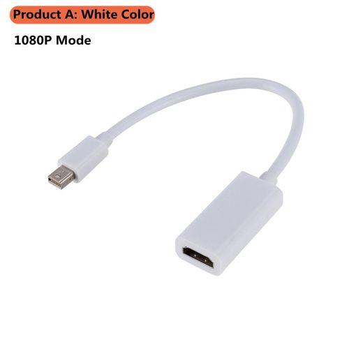 blanche - 1080P MINI DP HD - adaptateur Mini Display Port DP mâle vers HDMI femelle, câble convertisseur pour Apple Mac Macbook Pro Air, ordinateur portable