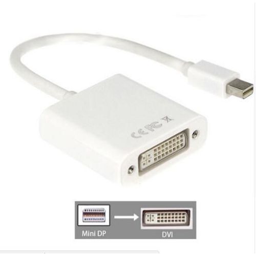 MINI DP TO DVI - = 0.5 m - Adaptateur Mini displayport DP Thunderbolt vers DVI VGA HDMI, câble convertisseur compatible pour iMac Mac Mini Pro Air Book vers moniteur TV
