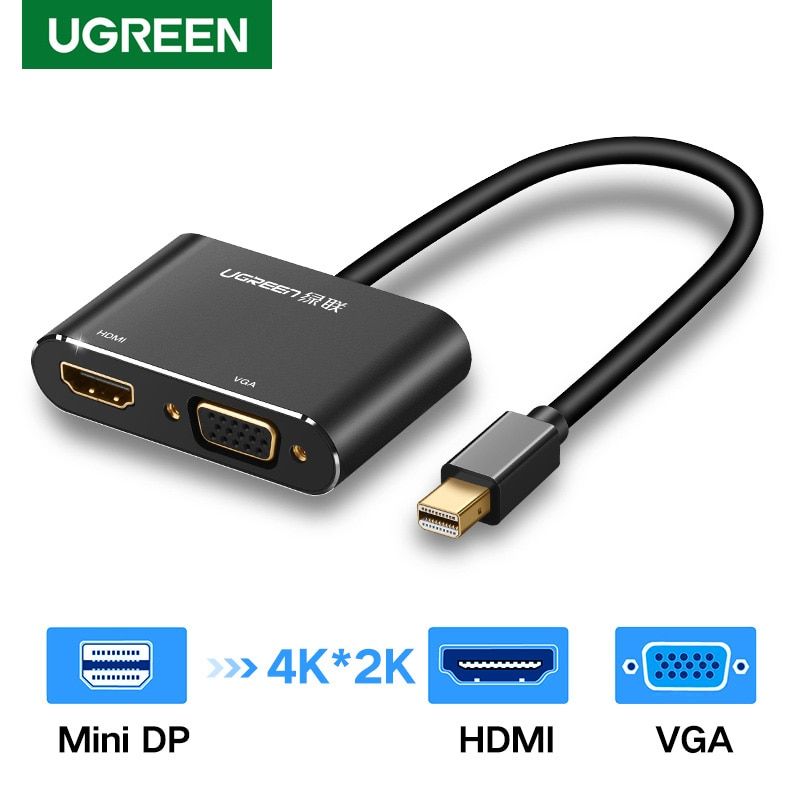 HDMI-4K-Noir - adaptateur Mini DisplayPort vers HDMI VGA, co... - 2