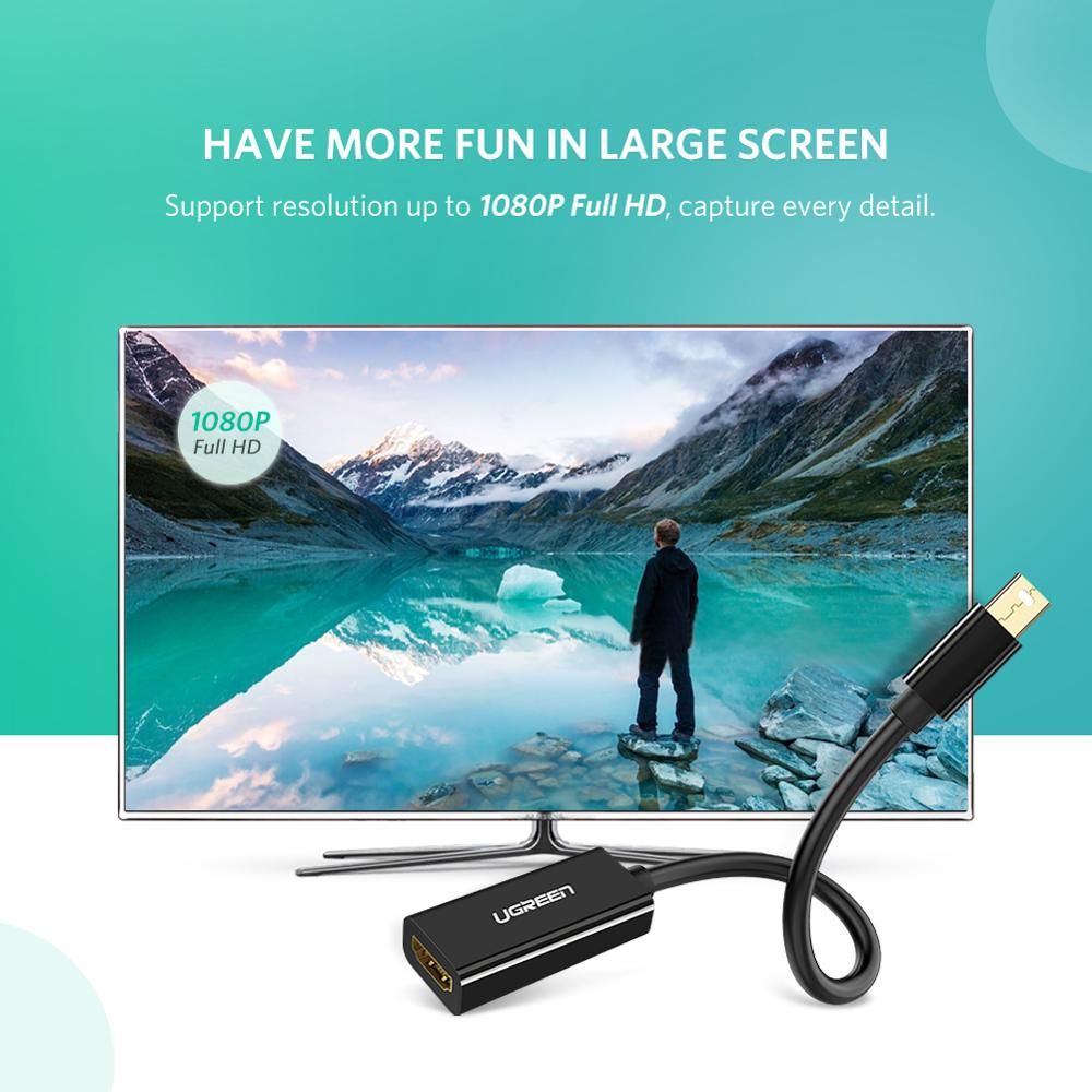 1080P Noir - adaptateur Mini DisplayPort vers HDMI, Mini DP ... - 4