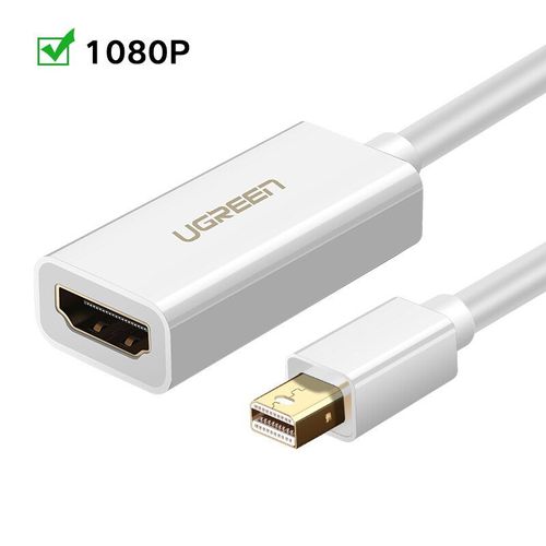 1080P blanc - 18cm - adaptateur Mini DisplayPort vers HDMI, Mini DP mâle vers HDMI femelle, Thunderbolt 2.0 vers HDMI, pour Macbook Mini DP vers HDMI