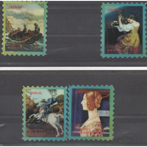 Bhoutan Timbres En Hologramme Peintures