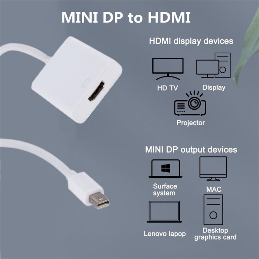 4K MINI DP TO HDMI - Adaptateur Mini DP DisplayPort vers HDM... - 4