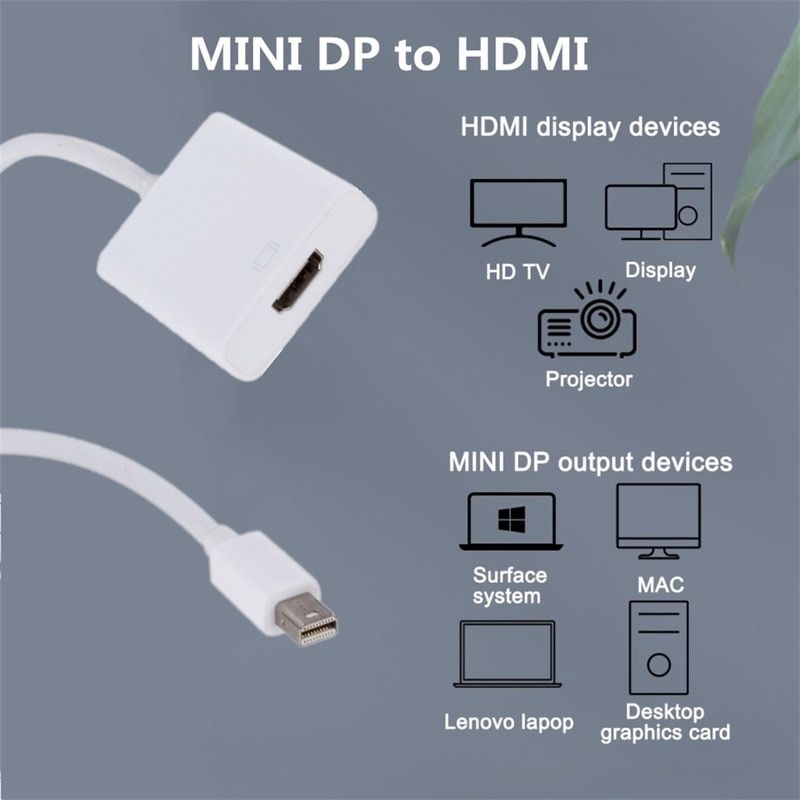 MINI DP TO HDMI - Adaptateur Mini DP DisplayPort vers HDMI, ... - 6