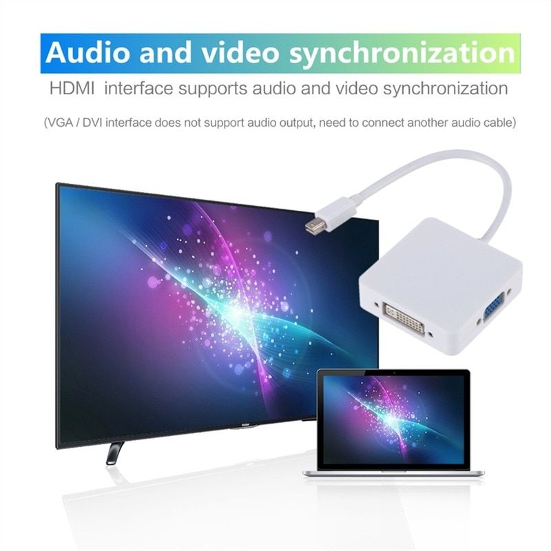 MINI DP TO VGA - Adaptateur Mini DP DisplayPort vers HDMI, 3... - 4