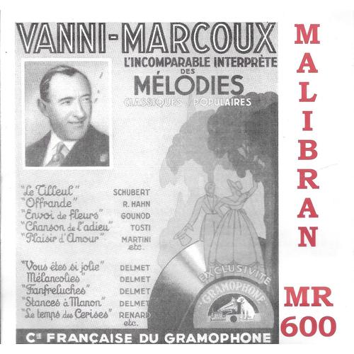 Jean Emile Vanni Marcoux Mélodies