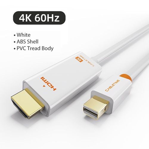 blanc 4k 60hz - 1metters - adaptateur Thunderbolt Mini DisplayPort vers HDMI 4K, câble pour TV 1080P, ordinateur Lenovo MacBook N043
