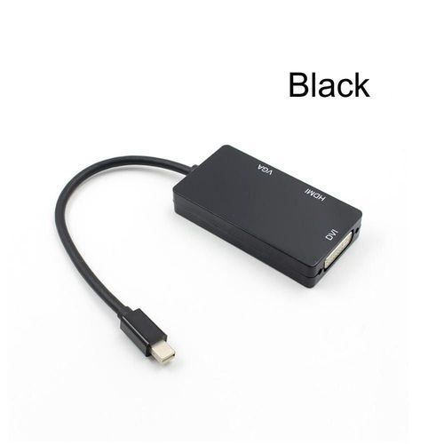Le noir - 175mm - Buyincoins Mini Port d'affichage vers DVI VGA HDMI-compatible 1080P adaptateur Thunderbolt pour MacBook Pro/Air #290431