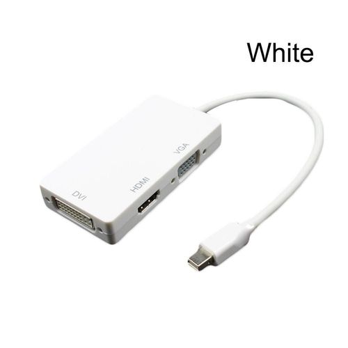 blanche - 175mm - Buyincoins Mini Port d'affichage vers DVI VGA HDMI-compatible 1080P adaptateur Thunderbolt pour MacBook Pro/Air #290431