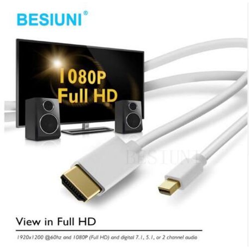 180cm miniDP 2HDMI M - 1.8m - câble adaptateur Thunderbolt Displayport Mini Display Port DP vers HDMI mâle compatible pour Apple Macbook Mac Air, 1.8M