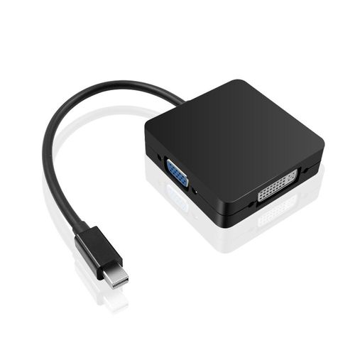 3 en 1 Noir - = 0.5 m - câble adaptateur Thunderbolt vers HDMI, VGA, DVI, 3 en 1, pour iMac, Mac Mini Pro, Air Book