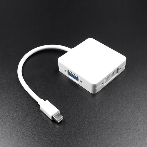 3 en 1 blanc - = 0.5 m - câble adaptateur Thunderbolt vers HDMI, VGA, DVI, 3 en 1, pour iMac, Mac Mini Pro, Air Book