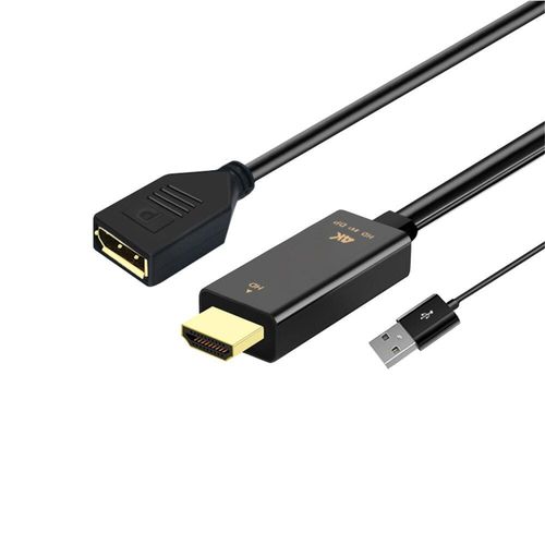 DP Femme - câble adaptateur USB 2.0 vers DP mâle/femelle, 4K/60Hz, compatible HDMI, pour ordinateurs de bureau et portables