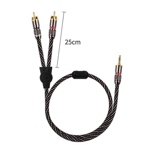 3,5 mm - 1.5m - câble audio à double canal sonore, 3.5mm, pour téléphone portable, ordinateur, une minute, deux RCA, double tête de lotus
