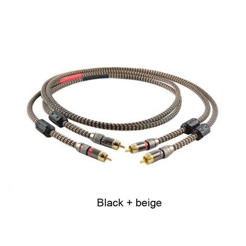 Noir et jaune - 1.5m - câble audio en cuivre de haute pureté, 1.5 mètres, double RCA, signal lotus, câble d'amplificateur de puissance