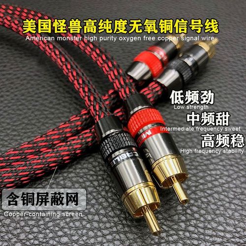 Jeu de l'écran - 1.5m - câble audio Hifi, double tête de lotus, niveau de fièvre monstre, câble de signal RCA