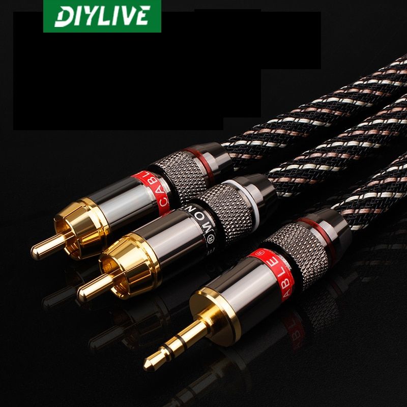 2m - cble audio pour ordinateur avec deux ttes lotus, 2 m... - 2