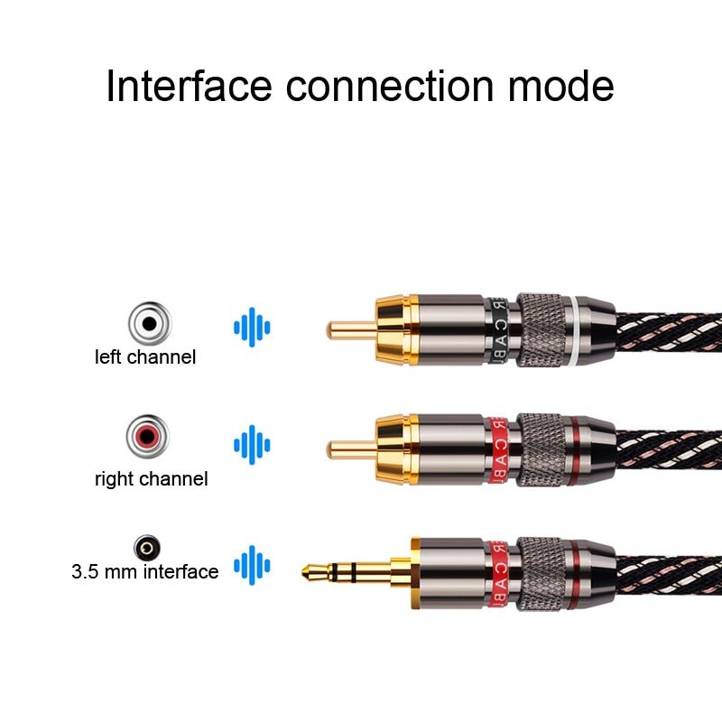 2m - cble audio pour ordinateur avec deux ttes lotus, 2 m... - 4