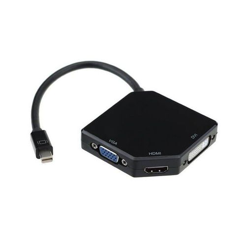 le noir - Câble de convertisseur adaptateur Thunderbolt compatible VGA/DVI/HDMI pour Apple MacBook Air Pro Mini DP vers VGA DVI