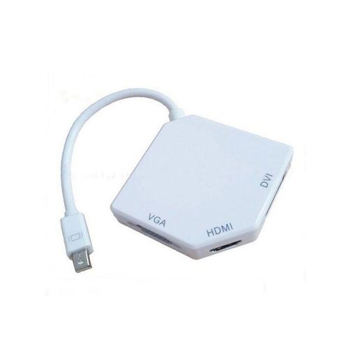 blanche - Câble de convertisseur adaptateur Thunderbolt compatible VGA/DVI/HDMI pour Apple MacBook Air Pro Mini DP vers VGA DVI