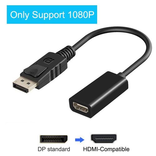 soutenir seulement 1080P - Câble DisplayPort 4K mâle vers femelle, DP vers HDMI, Mini projecteur TV, moniteur de télévision, 1.4 pour ordinateur portable hp