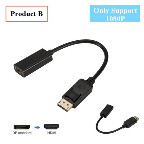 Produit B 1080P - Autre - câble DisplayPort DP vers HDMI, mâle vers femelle, pour PC TV, Mini projecteur, moniteur de télévision