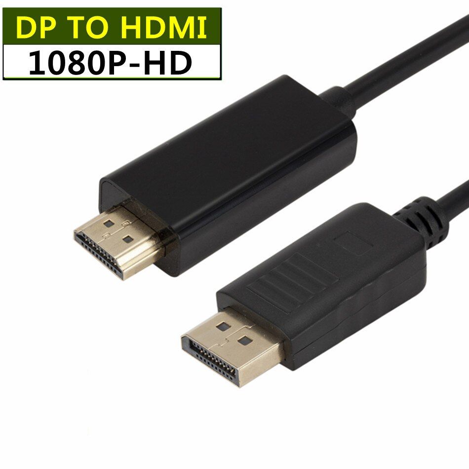 1080P Noir - 1.8m - câble DisplayPort vers HDMI, 4K @ 30Hz, 1080P, DP 1.2, pour projecteur, PS4, PC, HDTV, ordinateur portable