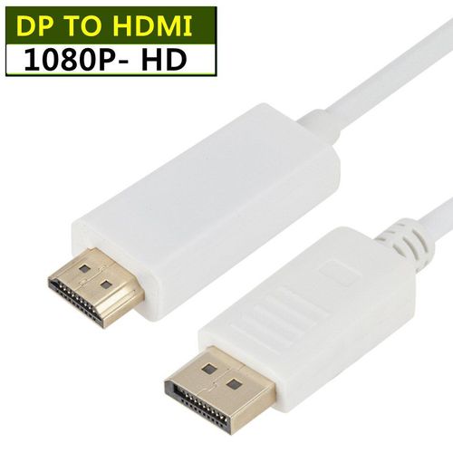 1080P blanc - 1.8m - câble DisplayPort vers HDMI, 4K @ 30Hz, 1080P, DP 1.2, pour projecteur, PS4, PC, HDTV, ordinateur portable