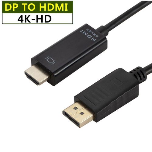 4K Noir - 1.8m - câble DisplayPort vers HDMI, 4K @ 30Hz, 1080P, DP 1.2, pour projecteur, PS4, PC, HDTV, ordinateur portable