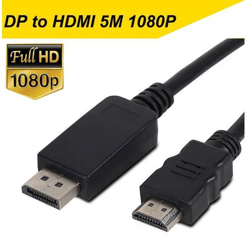 1080P - 5 M - Câble displayport-dp vers HDMI HDTV 4K, 5M, 15ft, 1080P, vers HDMI mâle, pour HP, Dell, Lenovo, Asus, moniteur d'ordinateur portable