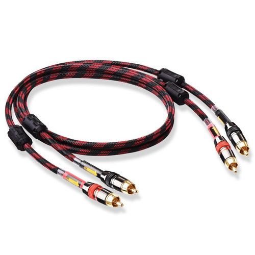 Noir et rouge - 1.5m - Câble HiFi 4N OFC 2RCA pour amplificateurs de lecteur DVD d'entreprise à entreprise haut de gamme avec câbles audio RCA d'interconnexion