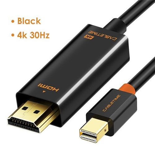 Noir 4K 30HZ - 1.8m - câble Mini Displayport 1.2 DP vers HDMI, adaptateur Thunderbolt vers HDMI, 4K x 2K, 1080P pour TV N043