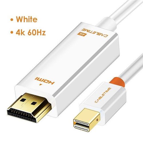 blanc 4K 60HZ - 1m - câble Mini Displayport 1.2 DP vers HDMI, adaptateur Thunderbolt vers HDMI, 4K x 2K, 1080P pour TV N043