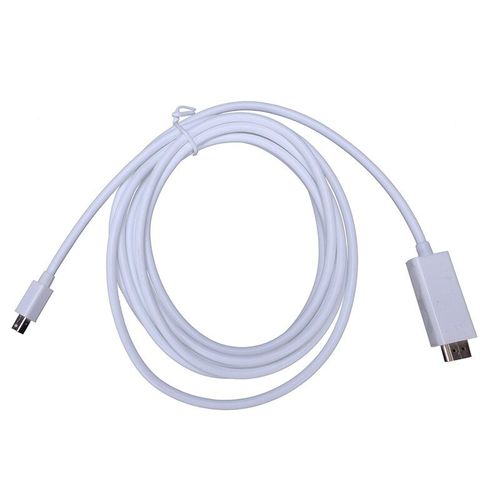 blanche - Câble Mini DisplayPort vers HDMI, 3M, connecteurs plaqués or, vidéo + Audio, Compatible Thunderbolt, Full HD 1080p 24k