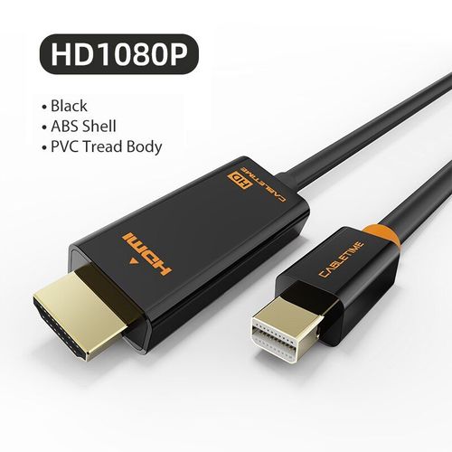 Noir 1080 HD - 1m - câble Mini Displayport vers HDMI, Mini DP 1.2, Thunderbolt, 1080P pour Surface pro 6 TV C054