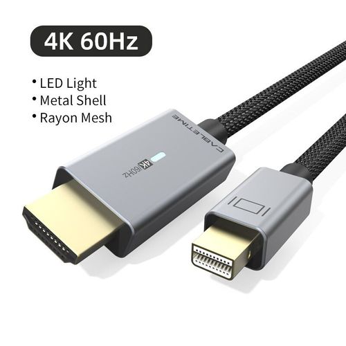 LED 4K 60Hz - 1m - câble Mini Displayport vers HDMI, Mini DP 1.2, Thunderbolt, 1080P pour Surface pro 6 TV C054