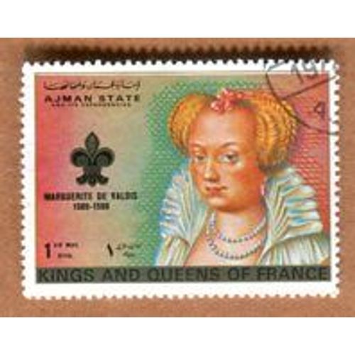 Timbre Oblitéré - " Série Kings And Queens Of France " - " Marguerite De Valois " - Ajman - 1972