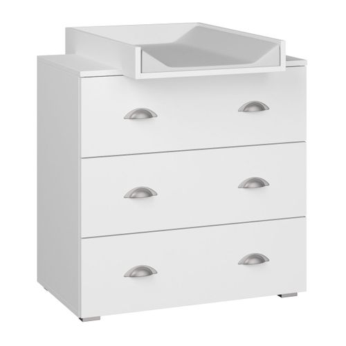 Commode Mia 80 Cm Avec Table À Langer Blanc Mat