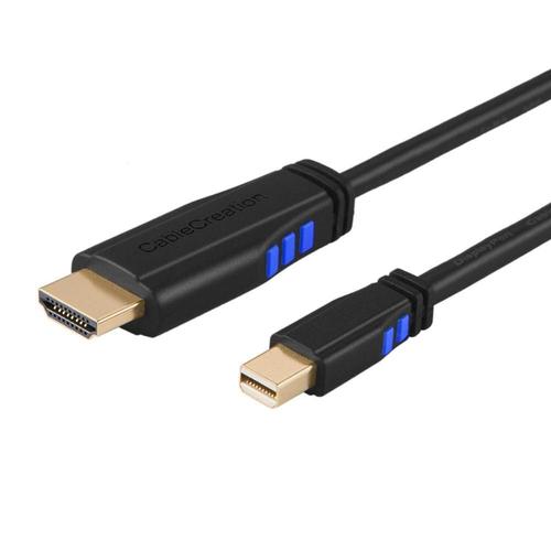 blanche - Câble Mini DP vers HDMI, CableCreation 4K mDP (Compatible Thunderbolt 2) vers HDMI AV HDTV Compatible avec MacBook, iMac, etc.