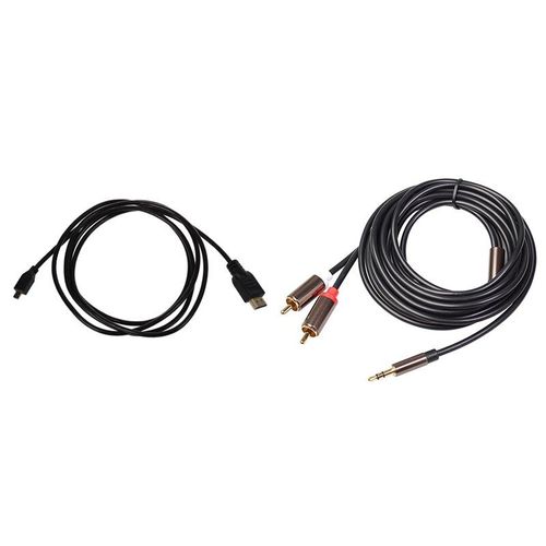 Comme montré - Câble Mini HDMI (Type D) vers HDMI (Type A) haute définition de 6 pieds avec câble Audio Hifi stéréo 3.5mm vers 2Rca