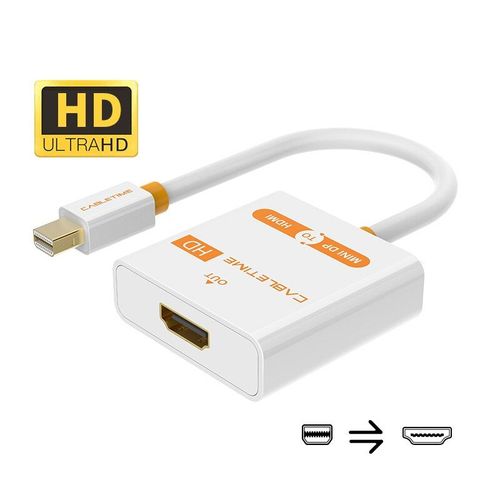 blanc 1080P - 20cm - Câble Thunderbolt Mini DP vers HDMI adaptateur actif M/F Mini DisplayPort vers HDMI câble pour MacBook Pro Air iMac projecteur C065