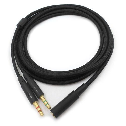 Le noir - 1,2 m - Casque de jeu 2 en 1 universel, 2020mm, câble d'extension Audio, pour HyperX Cloud II/Alpha-/Cloud Flight/Core, nouveau, 3.5