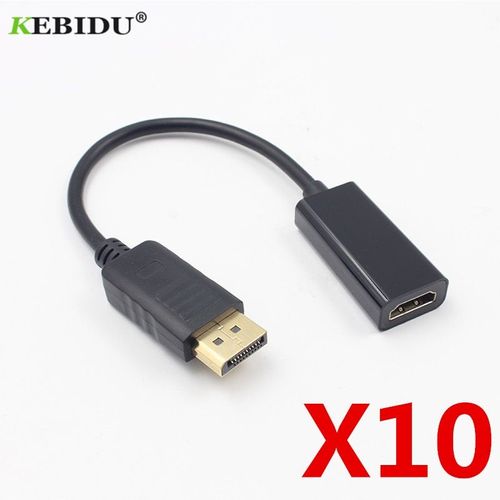 10PCS - = 0.5 m - convertisseur de câble Displayport vers HDMI pour ordinateur portable HP/DELL, 10 pièces