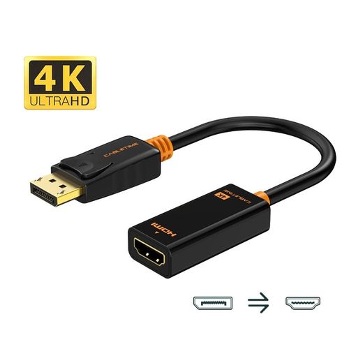 4k noir - 20cm - convertisseur DP vers HDMI, M/F, 4k/2k, adaptateur Displayport HDMI, pour Macbook N007