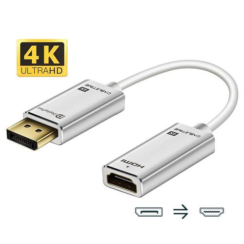 argent 4K - 20cm - convertisseur DP vers HDMI, M/F, 4k/2k, adaptateur Displayport HDMI, pour Macbook N007