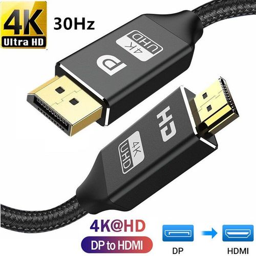 4K 30HZ DP HD - 3M - Displayport vers câble hdmi 4K 60Hz, port d'affichage, mini micro hdmi pour apple tv, ps4, ps5, xbox, série x, projecteurs, Audio d'ordinateur portable