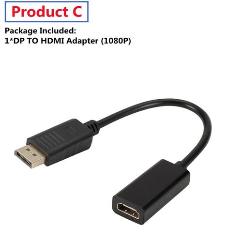 1080P DP TO HDMI - DP Adaptateur HDMI - DP Vers HDMI-Compatible Mâle À Femelle Câble DisplayPort PC TV Mini Projecteur Écran de Télévision Projecteur Pour Ordinateur Portable Hp