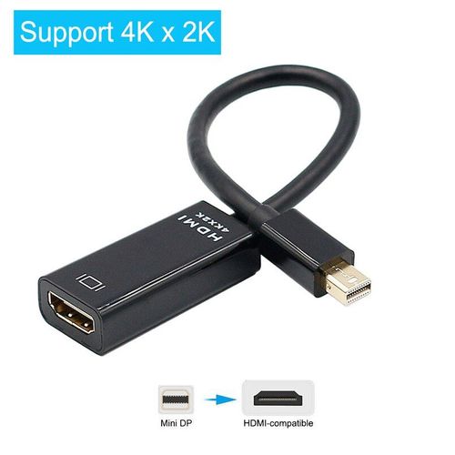 Mini DP vers HDMI - Standard - Mini adaptateur DisplayPort DP vers HDMI VGA DVI 3-en-1, convertisseur de câble DisplayPort, Mini câble DP pour Surface projecteur TV moniteur PC
