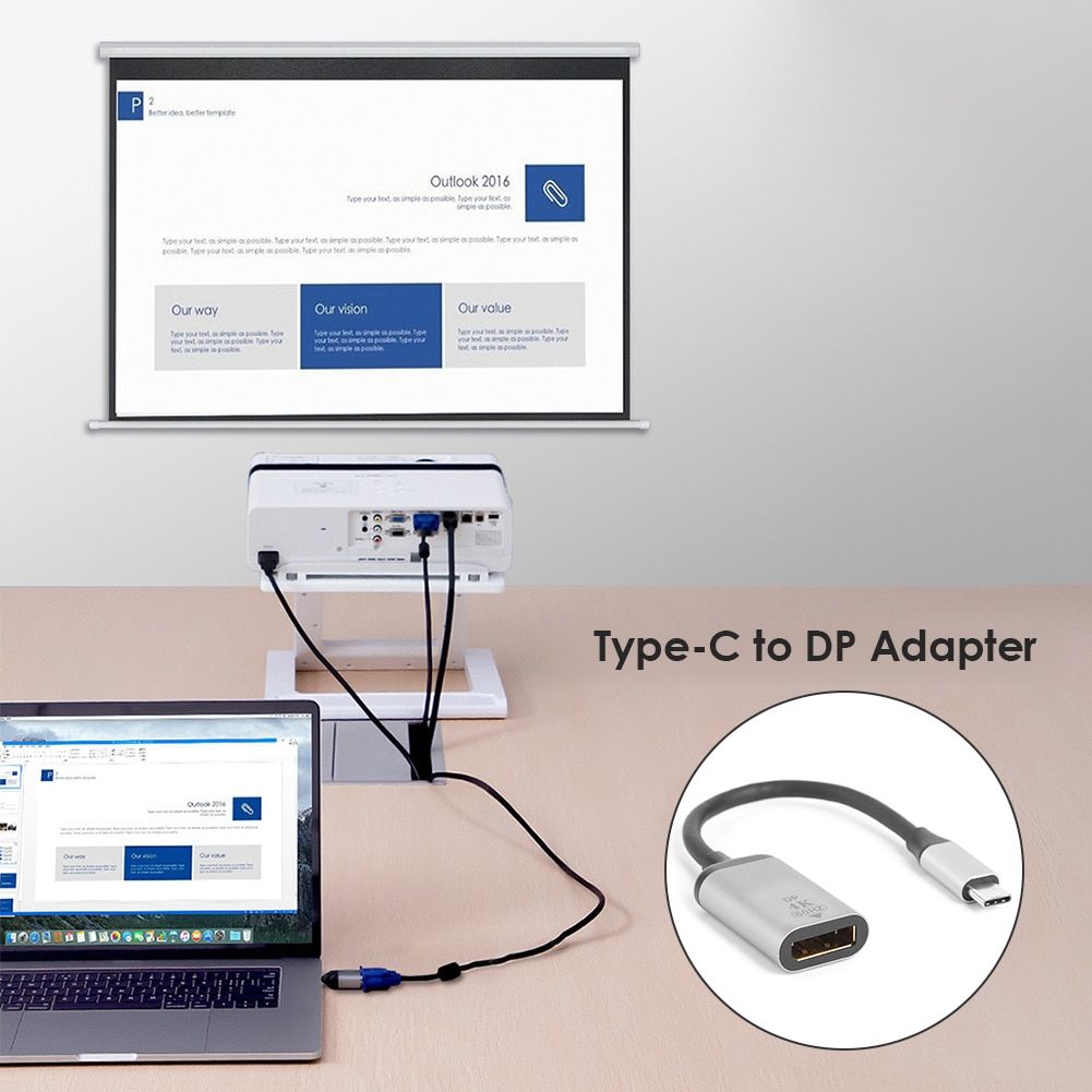 Mini adaptateur USB C vers DP Type C mle vers 4K 60Hz Displ... - 8
