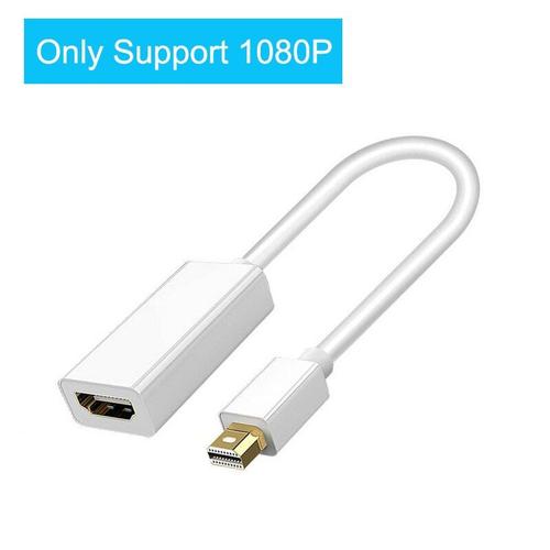 Blanc Soutien 1080P - Mini Displayport vers HDMI câble compatible 1080P TV projecteur DP 1.2 Display Port convertisseur pour Apple Macbook Air Pro